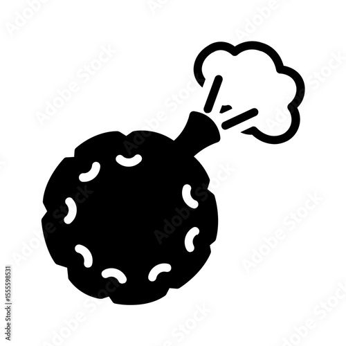 Vector solid black icon for Whoopee cushion
