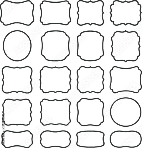 Blank Vintage Frame and Label Vector Set for Design and Decoration