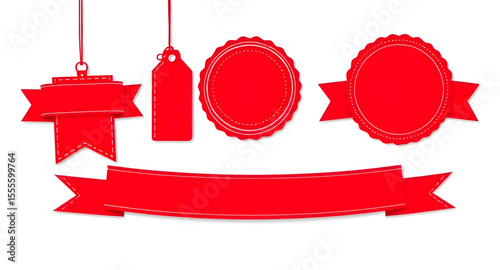 Vector red ribbons, Red banner ribbons, Award ribbon set, Red bow and ribbon, Curved red ribbons, Wavy red ribbons, Festive ribbon set, Glossy red ribbons, Flat red ribbons, Red wrapping ribbons, Shin