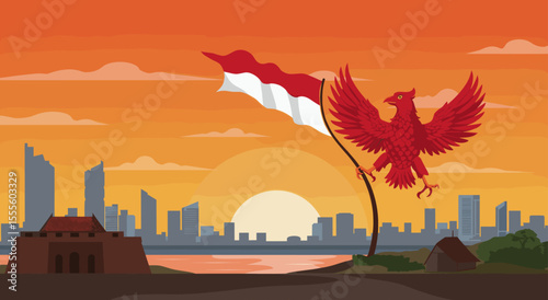 The vibrant setting reflects the unity and harmony among Indonesia's diverse communities.