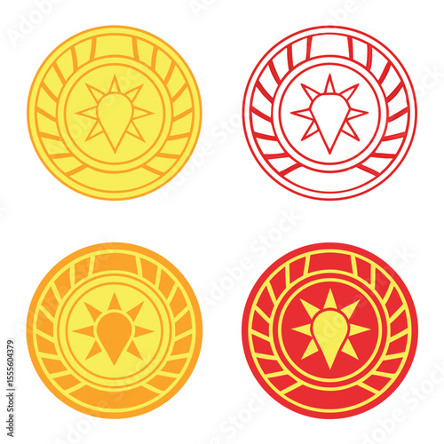 Ancient gold coins for strategy game supplies illustration