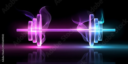 Abstract dumbbell design with vibrant colors
