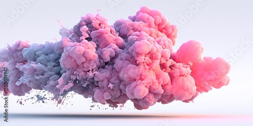 Abstract cloud of pink and purple ink
