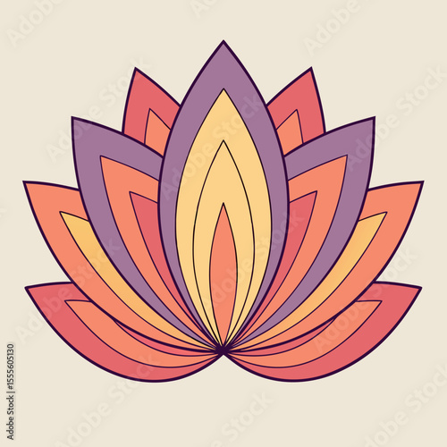 Abstract blooming flower with layered pointed petals