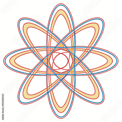 Abstract representation of celestial body orbital paths and gravitational influence
