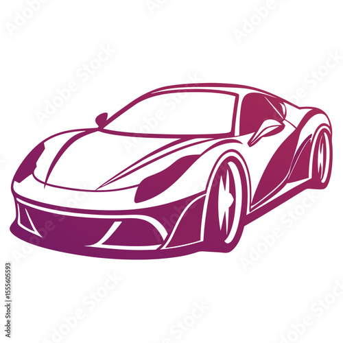 Sleek abstract sports car silhouette design in multiple colors
