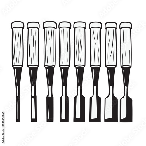 Chisel silhouette image on white background