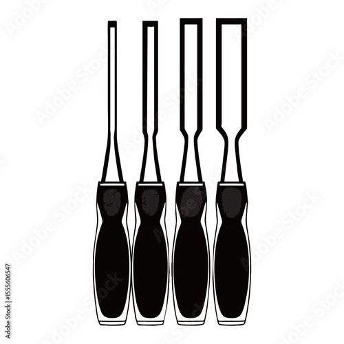 Chisel silhouette image on white background