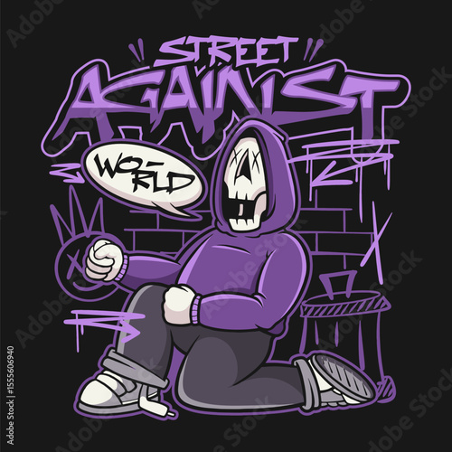 Urban graffiti vector set. Graffiti t-shirt designs bundle for print. Streetwear graphic tee shirt design,
Graffiti art t-shirt design bundle, urban culture with street style graphic set, Cartoon