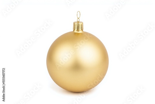 gold christmas ball on a white background