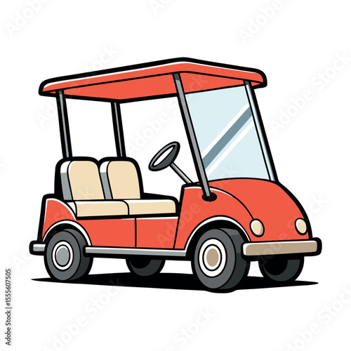 Classic golf cart illustration for sports and recreation