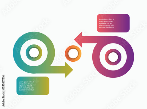 A collection of clean, colorful infographic templates designed for presentations, reports, business strategy, and marketing visuals. Featuring step-by-step processes, circular arrows, and teer4rrerwgr