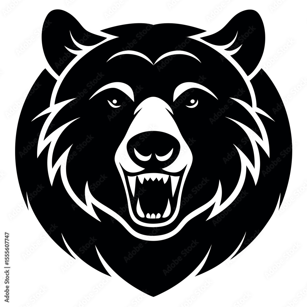 Fototapeta premium American black bear head silhouette logo design