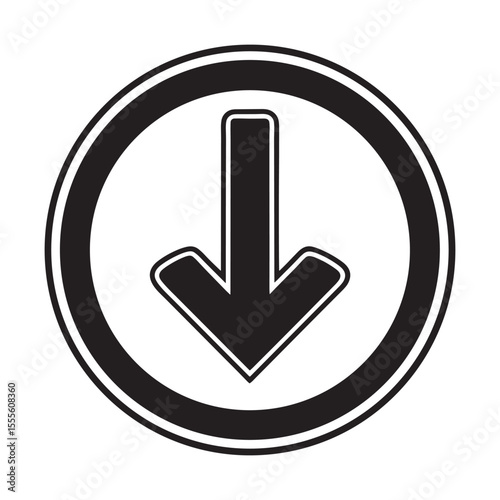 Download Icon Simple Black Arrow in a Circle - Free Vector Graphic