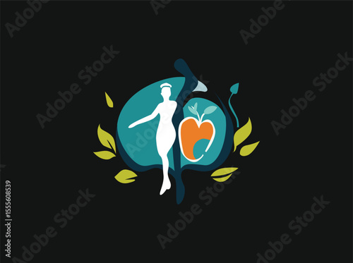 A collection of modern, stylized health and wellness logos featuring human figures, wings, plant leaves, and heart icons. Perfect for medical clinics, holistic therapy, physiotherapy, gynecology, psyc