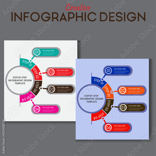 Four section infographic circle design template for smart presentation in corporate market or official purpose.