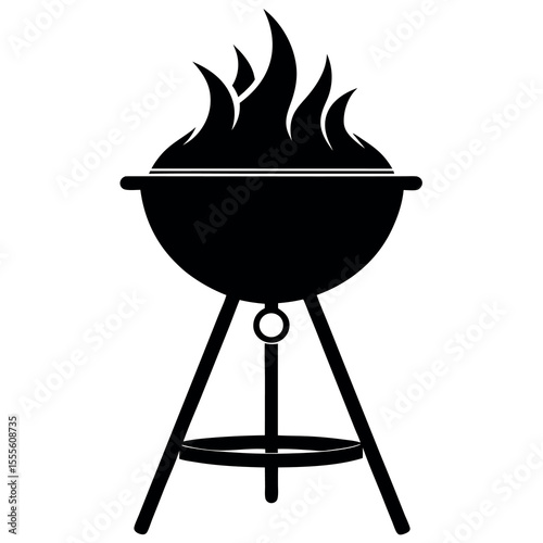 Classic barbecue grill silhouette design for outdoor cooking themes