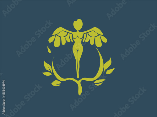A collection of modern, stylized health and wellness logos featuring human figures, wings, plant leaves, and heart icons. Perfect for medical clinics, holistic therapy, physiotherapy, gynecology, psyc