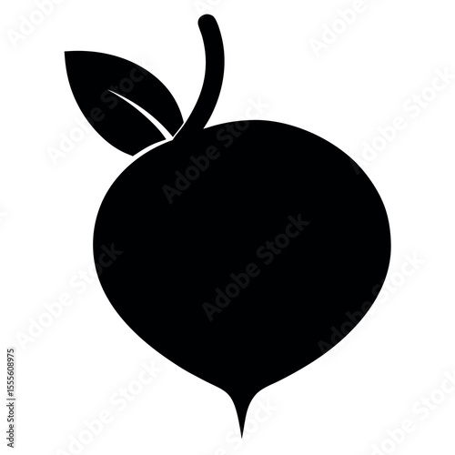 Black radish icon on white background for graphic design projects