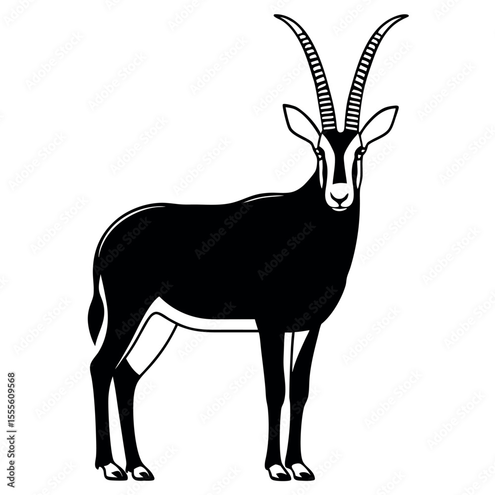 Bold and easy sable antelope silhouette graphic design