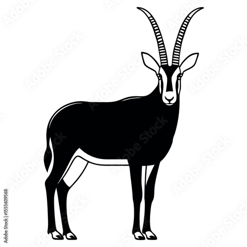 Bold and easy sable antelope silhouette graphic design