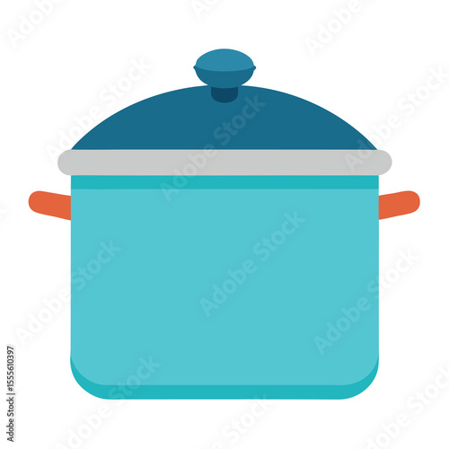 Simple cooking pot with lid illustration in cmyk and rgb colors