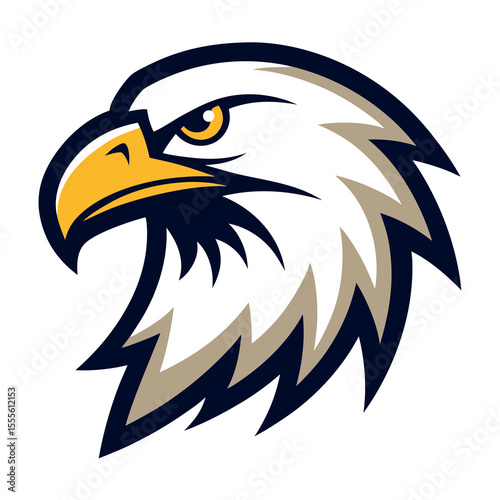Dynamic eagle mascot logo design featuring bold colors and classic typography
