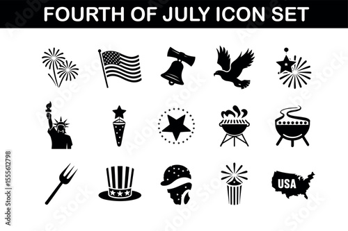 Fourth of July Celebration Icons