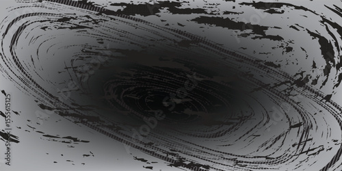 Grunge spiral. Simple rotating abstract spiral, black ink spiral dots circle isolated vector illustration set. Hypnotic, psychedelic and hypnotic swirl and swirl elements