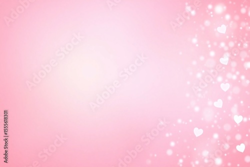 pink hearts on a pink background with bokeh
