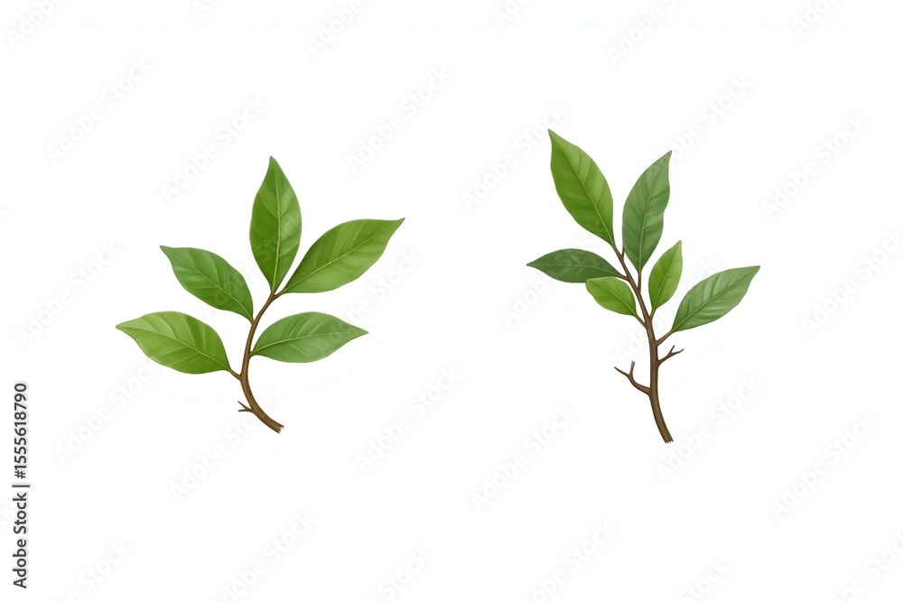 Fototapeta premium plant with green leaves on a white background