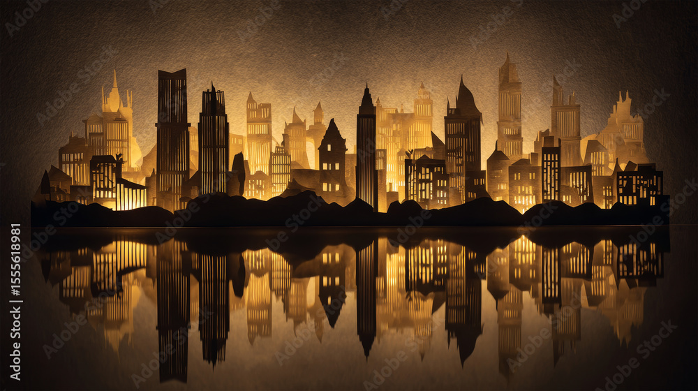 Obraz premium Dreamy Urban Backdrop with Magical Lights