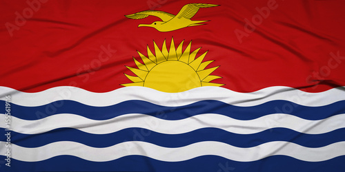 Kiribati Flag Moving Freely in Wind – Seamless Background
