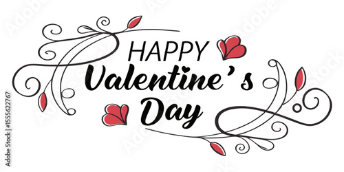 Valentine’s Day typography writing design, made for celebrating love on 14 February in white background vector illustration.