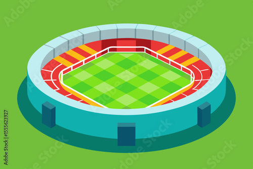 Green grass tennis court vector illustration with ball for sport game