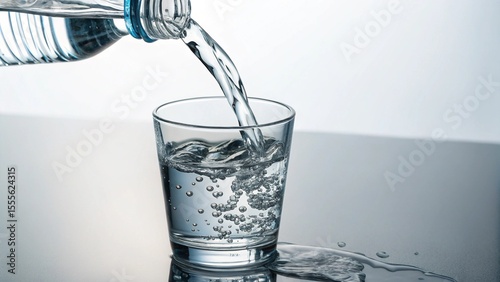 Wallpaper Mural Crystal Clear Water Pouring Gracefully from Bottle into Glass Torontodigital.ca