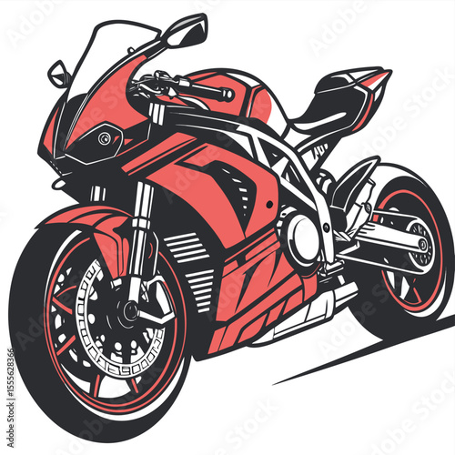 Futuristic Electric Motorcycle - Photorealistic 4K Digital Artwork. EPS  Vector