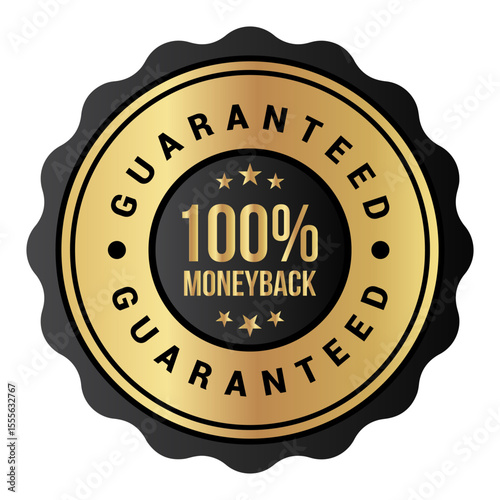 Moneyback guaranteed rubber stamp badge logo