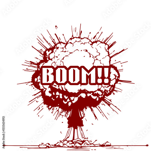 vector illustration set of images of bomb explosion effects