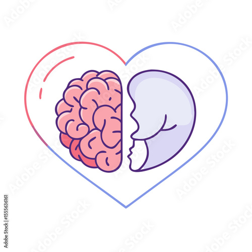 Brain and heart symbolizing the balance between logic and emotion