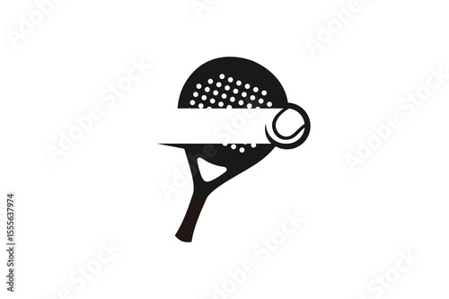 Padel logo padel Racket with ball logo design vector