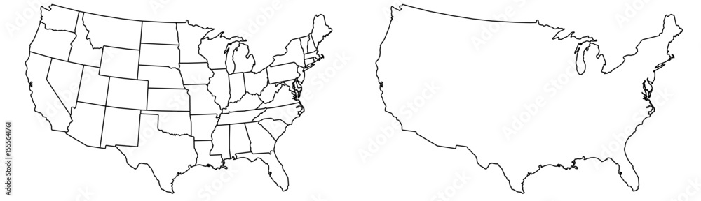 Fototapeta premium USA map – vector illustration of states and political boundaries