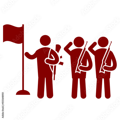 set of vector illustration images of war army troops