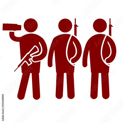 set of vector illustration images of war army troops