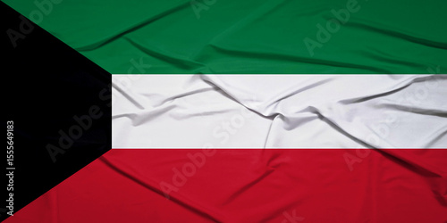 Kuwait Flag Moving Freely in Wind – Seamless Background