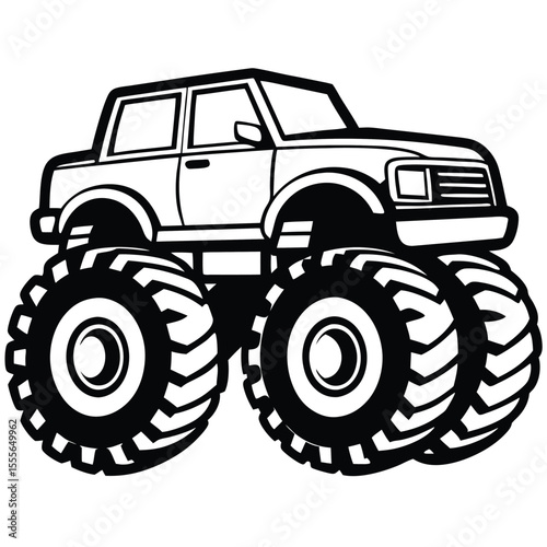 Red agricultural farm tractor machinery with green wheels, isolated vector illustration