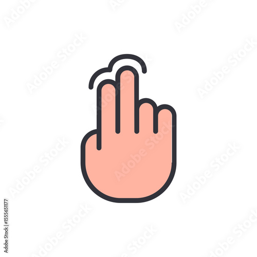 Touchscreen Gesture Featuring Two Fingers Indicating Interaction Or Movement