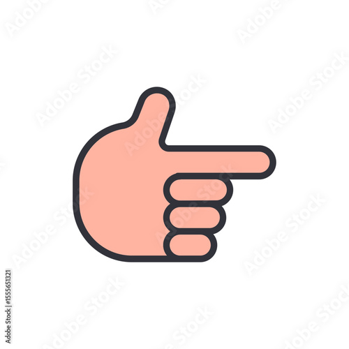 Cartoon Hand Pointing Right With Transparent Backdrop For Graphic Design
