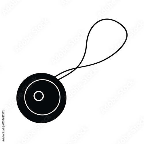 Classic toy yo yo silhouette a simple and iconic circular spinning toy design on a clean white background