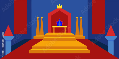 Red carpet prestige: 3D illustration of a luxurious stair leading to success, perfect for VIP award celebrations and exclusive entrances